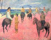 Paul Gauguin Riders on the Beach oil painting artist